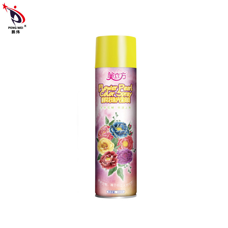 MSDS 350ml फ्लॉवर पर्ल कलर स्प्रे, फूलों के लिए टिनप्लेट पेंट स्प्रे
