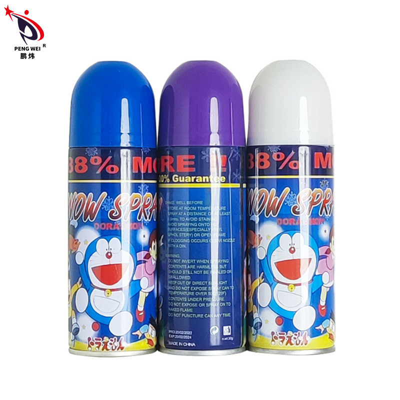 Fashion गैर ज्वलनशील रंगीन फ़ोम स्नो स्प्रे 250ml जन्मदिन के लिए