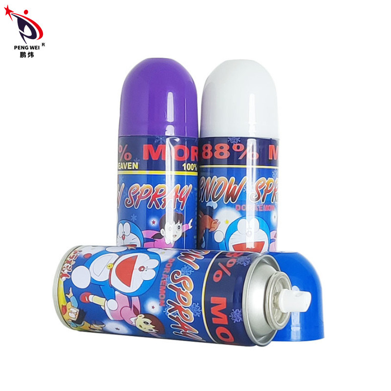 Fashion गैर ज्वलनशील रंगीन फ़ोम स्नो स्प्रे 250ml जन्मदिन के लिए